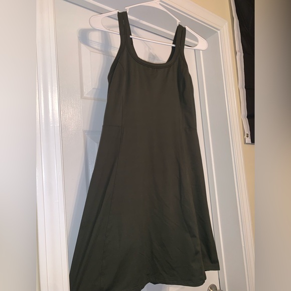 Lined knit dress- Olive color - Picture 4 of 8